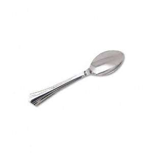 WNA  Reflections Heavyweight Plastic Utensils, Spoon, Silver, 80/Box 