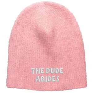  The Dude Abides Embroidered Skull Cap   Pink Everything 
