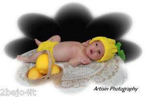 New 0 3 month baby lemon HAT CROCHET photo prop ♥  