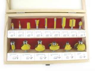 ROUTER BIT SET   15 pc 1/4 shank New with Case  