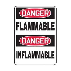  DANGER FLAMMABLE Sign   14 x 10 Dura Plastic