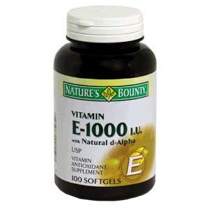  Natures Bounty Vitamin E with Natural D Alpha, 1000IU USP 