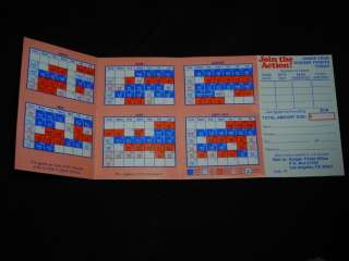 Los Angeles Dodgers 1983 Baseball game schedule RARE  