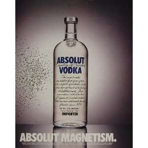   Original Ad Absolut Magnetism Vodka Bottle Magnet   Original Print Ad