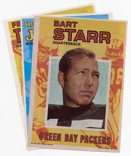 1971 Topps POSTER INSERTS LOT (3) BART STARR Green Bay Packers FRAN 
