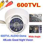 1pcs Wide Angle Good Vision 600TVL SONY COLOR CCD 48Leds CCTV AUIDO 