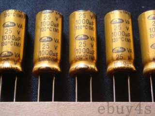 20Pcs x1000uF 25V 130℃ VA SAMWHA Golden Electrolytic Capacitor PET 