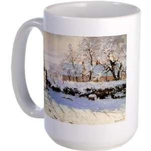  Magpie by Monet Art Large Mug by  Everything 