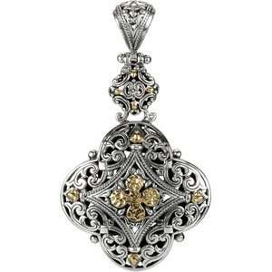   SILVER FASHION PENDANT WITH 18KY ACCE Sea Of Diamonds Jewelry