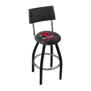  Miami University Steel Logo Stool with Back and L8BC4 Base 