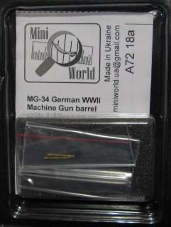 Mini World 1/72 GERMAN WWII MG 34 MACHINE GUN WITH BIPOD  