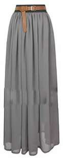 Chiffon Double Layered Full Length Maxi Skirt   15 colors  