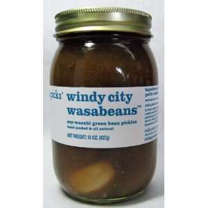 Ricks Picks Windy City Wasabeans Soy Wasabi Green Bean Pickles 15 oz 