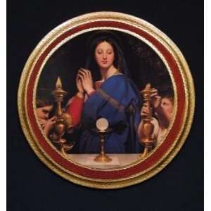  25 Our Lady of the Eucharist by Ingres Florentine Plaque 