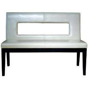   Eggshell 48 Long Bicast Leather Window 2 Seat Bench