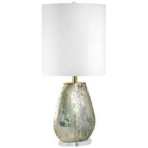  Oval Gold Acid Etched Glass Table Lamp