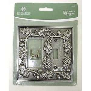  Acorns Brushed Satin Pewter Switchplate Cover