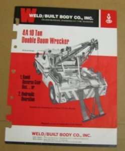 Weld Built ca. 1973   1979 Wrecker Sales Sheet  