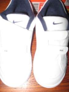 Nike Shoes Boys Size 5 Infant Toddler White & Blue Velcro Little PICO 