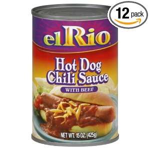 El Rio Chili Dog Meat Sauce, 15 Ounce (Pack of 12)  