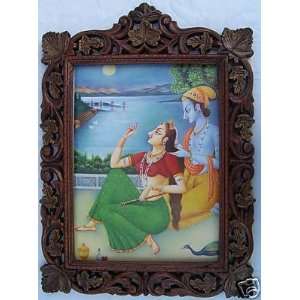   enjoying in sunset, Poster Painting in wood Frame 