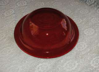   ruby red glass centerpiece/fruit bowl (3.50” tall, 12” diameter