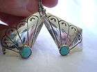 Vtg Navaho K Sterling Turquoise Dangle Butterfly Wing E