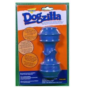  Booda Dogzilla Blue Barbell Large Rubber Dog Chew Toy Pet 