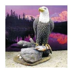  Eagle On Rock w/Fish Figurine 