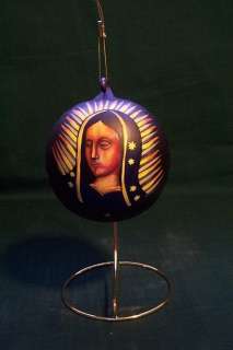 Our Lady of Guadalupe Round Catholic Hand Painted Christmas Holiday 