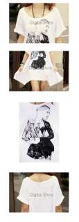 New Korean Womens Fashion Cool Casual Oversized Loose Long Tee T shirt 