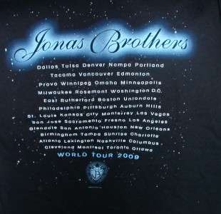 Jonas Brothers 2009 World Tour T Shirt   Size M  