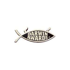 Darwin Awards Fish emblem Dimensions 5 1/4 x 2 2 way tape attached.