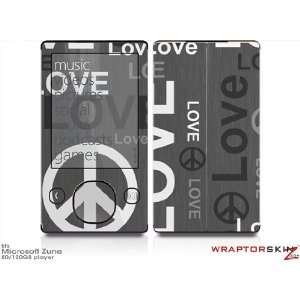  Zune 80/120GB Skin Kit   Love and Peace Gray plus Free 