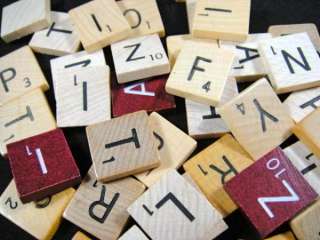 100 Scrabble Wooden Tiles Lot  