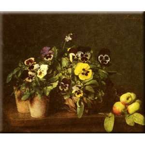 Still Life With Pansies 30x25 Streched Canvas Art by Fantin Latour 