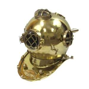   Solid Brass U.S. Navy Mark V Diving Helmet 