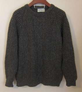 Quills Woollen Market gray mens fishermans sweater XL 48 chest Woolen 