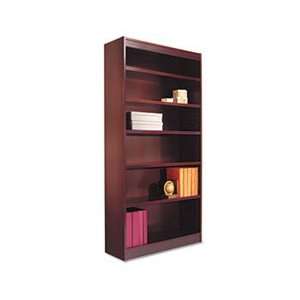  Square Corner Bookcase, Wood Veneer, 6 Shelf, 35 3/8w x 11 
