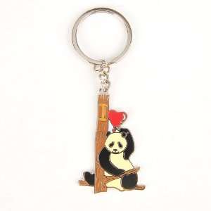  I Love Panda Keychain Keyring Keyfob Silver Ring