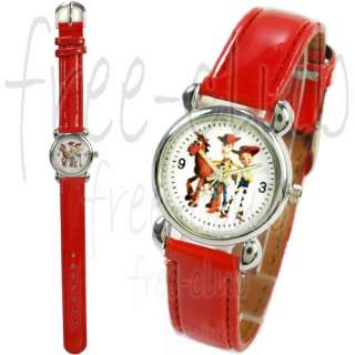 TOY STORY Woody Jessie Bullseye Red Leather Wrist Watch  