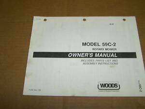 880) Woods Operator Manual Model 59C 2 Mower  