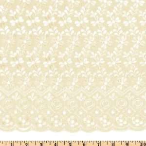   Embroidered Eyelet Ivory Fabric By The Yard Arts, Crafts & Sewing