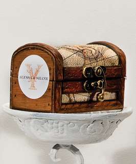   Decoration Mini Rustic Wooden Jewelry Treasure Chest Boxes  