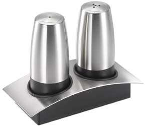 Stainless Steel Salt and Pepper Shaker Set with Caddy  