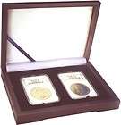 Wood Display Box for 2 Certified Coin Slabs From PCGS o