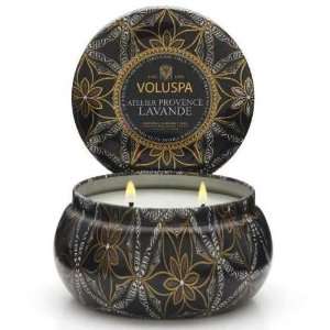  Voluspa Provence lavande 2 wick Candle Tin