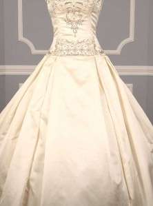 Reem Acra 3812 La Vie Ivory Silk Strapless Ballgown Couture Bridal 