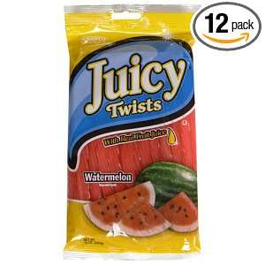 Kennys Candy Juicy Watermelon Juicy Twists, 9 Ounce Packages (Pack of 
