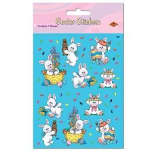  Easter Bunny Stickers Party Accessory (1 count) (4 Shs/Pkg 